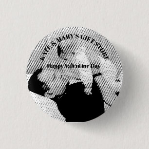 Happy Valentine's Day Business Name 3 Cm Round Badge