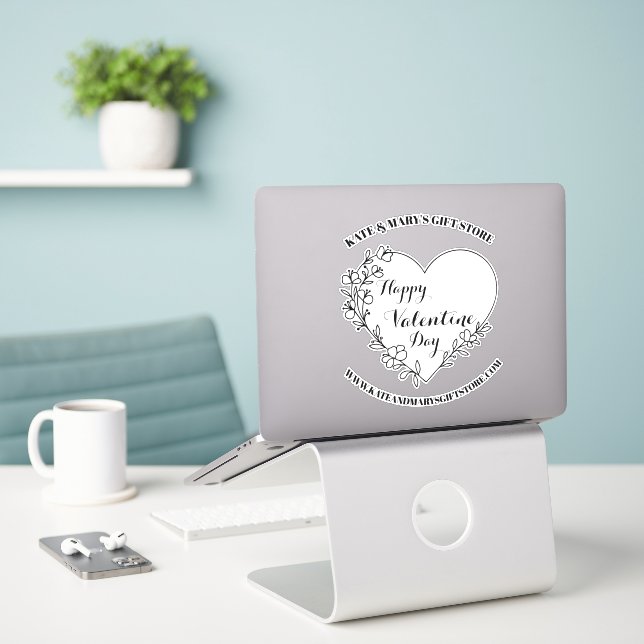 Happy Valentine's Day Business Name Website (Laptop On Desk)