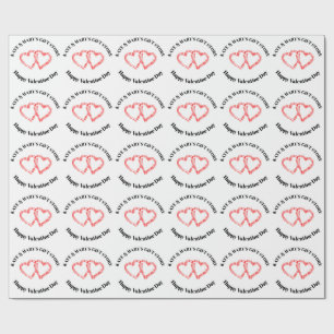 Happy Valentine's Day Business Name  Wrapping Paper