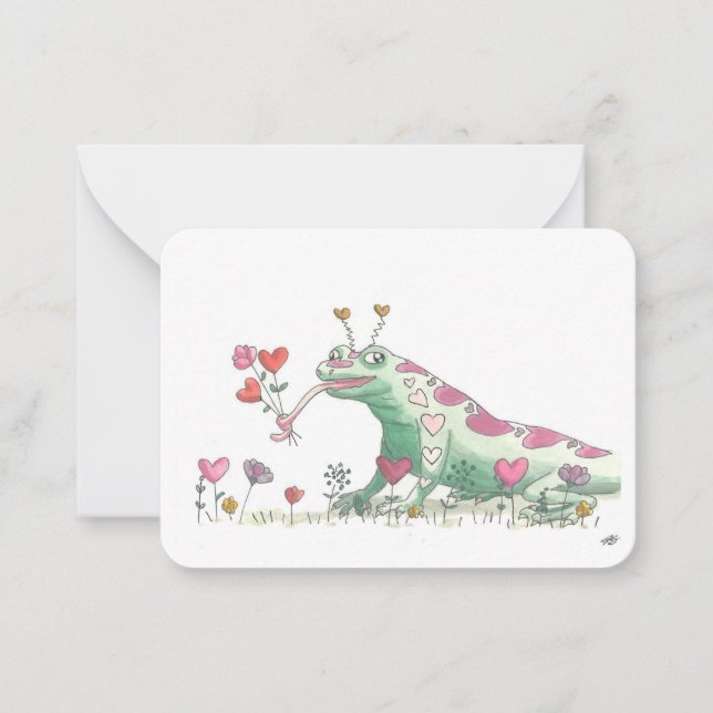 Happy Valentine's Day by Frankillie: Lizard Card (Front)