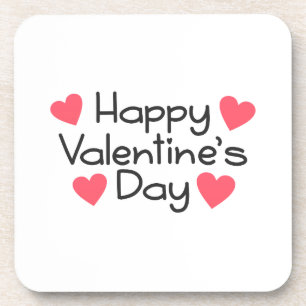Happy Valentine's Day Calligraphy   Coaster