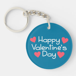 Happy Valentine's Day Calligraphy Keychain