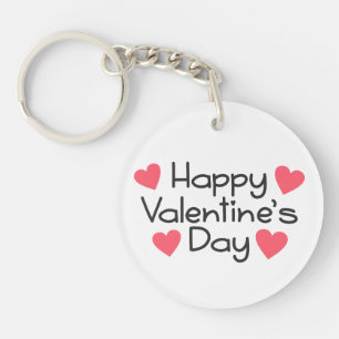 Happy Valentine's Day Calligraphy Keychain