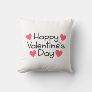 Happy Valentine's Day Calligraphy Throw Pillow