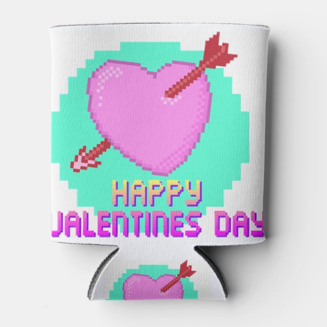 Happy valentine's day can cooler (Front)
