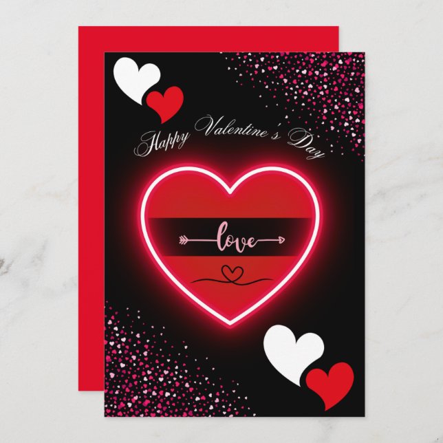 Happy Valentine's Day Card Design (Front/Back)