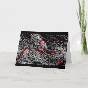 Happy Valentine's Day Card in black and red