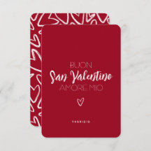 Happy Valentine's Day Card in Red - Italian