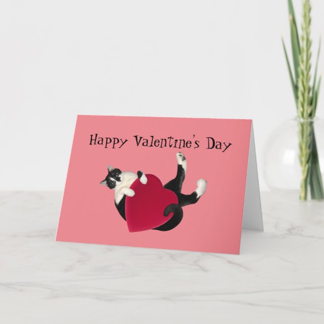 Happy Valentine's Day Cat Card (Front)