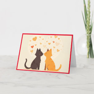 Happy Valentine's Day Cats Holiday Card