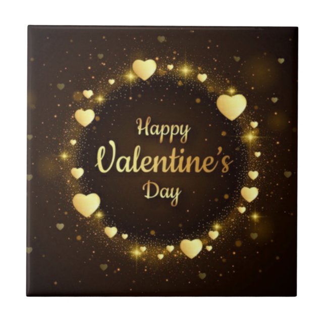 Happy Valentine's Day! Ceramic Tile (Front)