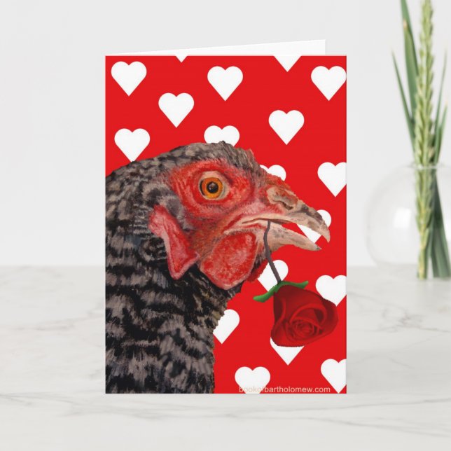 Happy Valentine's Day Chicken Holiday Card (Front)