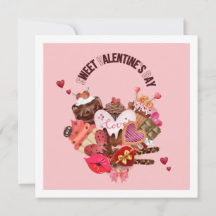 Happy Valentine's Day Chocolate  Thank You Card