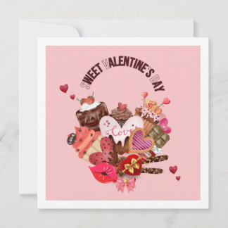 Happy Valentine's Day Chocolate  Thank You Card