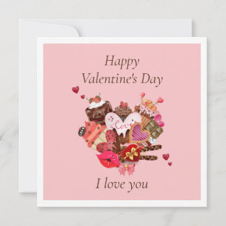 Happy Valentine's Day Chocolate  Thank You Card