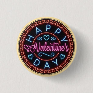 Happy Valentine's Day Circle Design-67128 3 Cm Round Badge