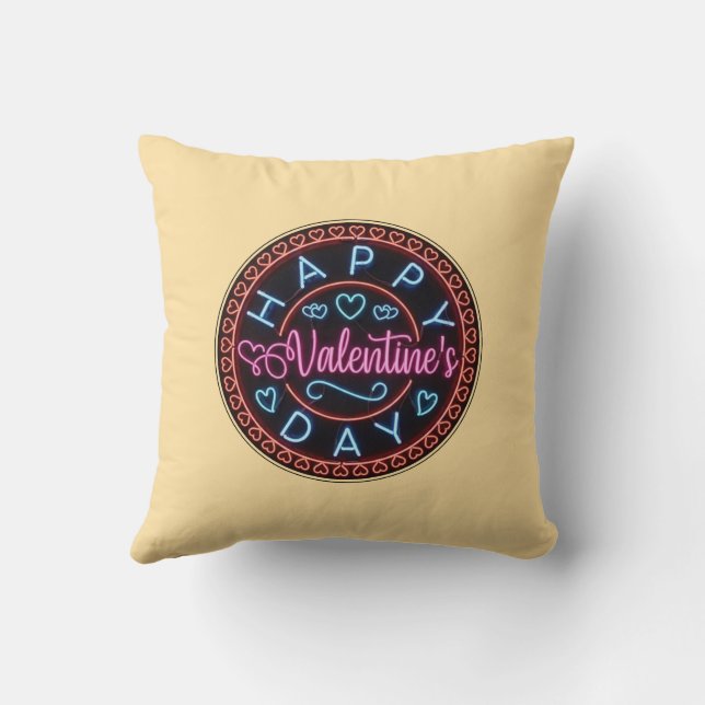Happy Valentine's Day Circle Design-67128 Cushion (Back)