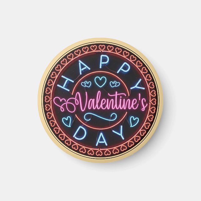 Happy Valentine's Day Circle Design-67128 Magnet (Front)