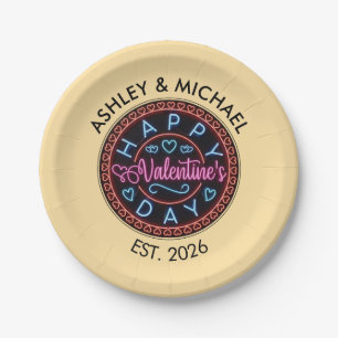 Happy Valentine's Day Circle Design-67128 Paper Pl Plate