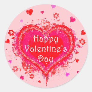 Happy Valentine's Day Classic Round Sticker