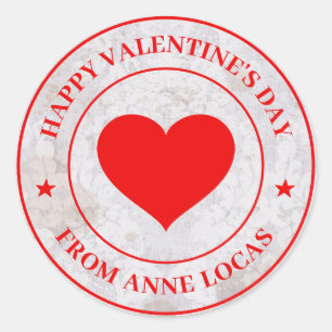 Happy Valentine's Day  Classic Round Sticker