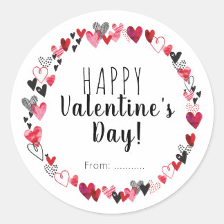 Happy valentine's day  classic round sticker