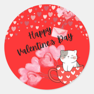 Happy Valentine's Day Classic Round Sticker