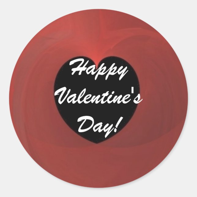 Happy Valentine's Day! Classic Round Sticker (Front)