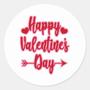 Happy Valentine's Day Classic Round Sticker