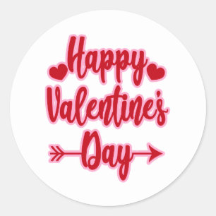 Happy Valentine's Day Classic Round Sticker