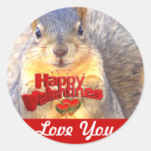 Happy Valentines Day_ Classic Round Sticker