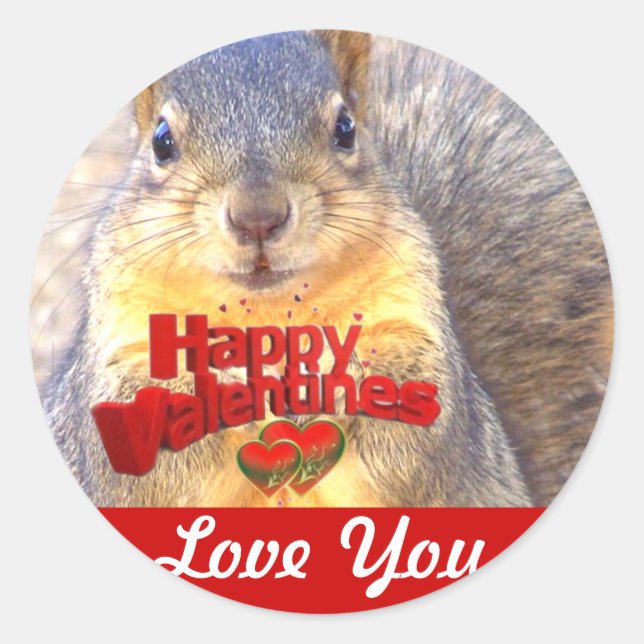 Happy Valentines Day_ Classic Round Sticker (Front)