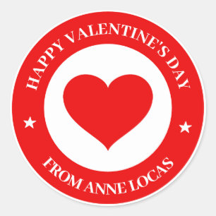 Happy Valentine's Day  Classic Round Sticker