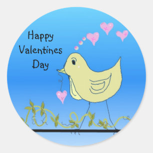 Happy Valentines Day Classic Round Sticker