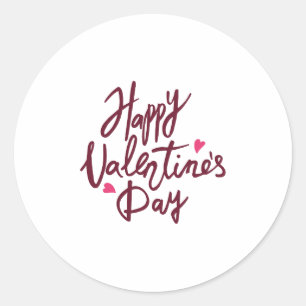 Happy Valentine's Day Classic Round Sticker