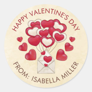Happy Valentine's Day Classmates Coworkers Friends Classic Round Sticker