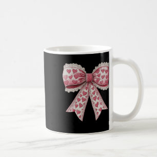 Happy Valentines Day Coquette Lace Bow Heart Girl Coffee Mug