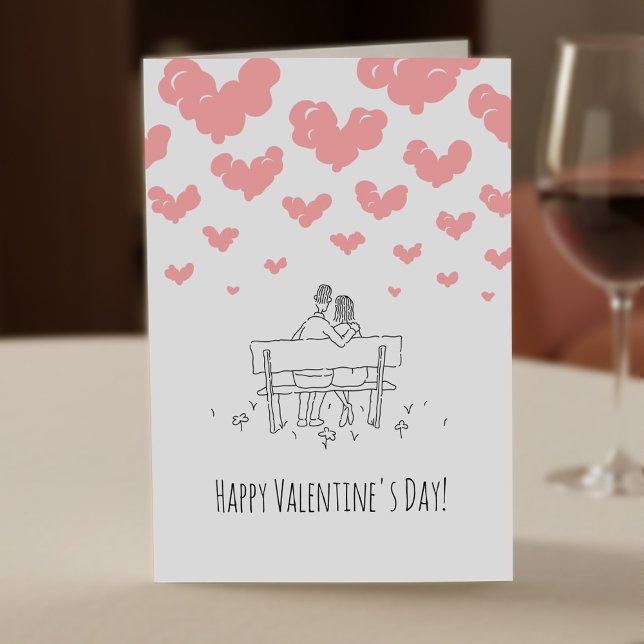 Happy Valentine's Day Couple Lovers Hearts Card (Creator Uploaded)