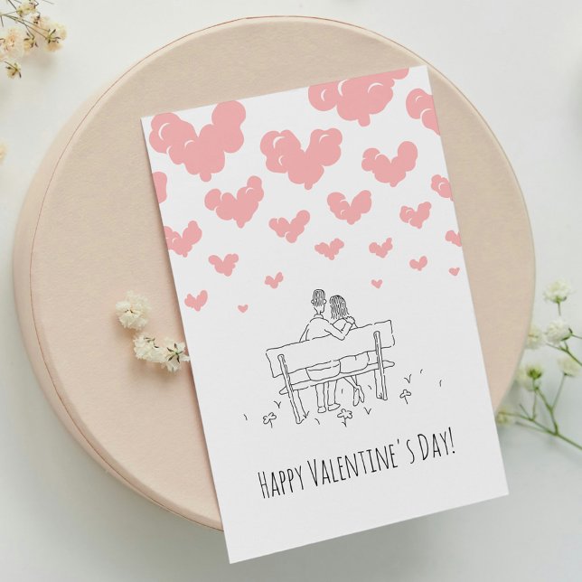 Happy Valentine's Day Couple Lovers Hearts Holiday Card (Creator Uploaded)