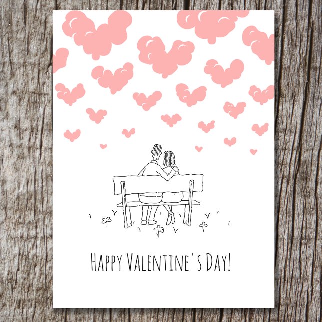 Happy Valentine's Day Couple Lovers Hearts Holiday Postcard (Creator Uploaded)