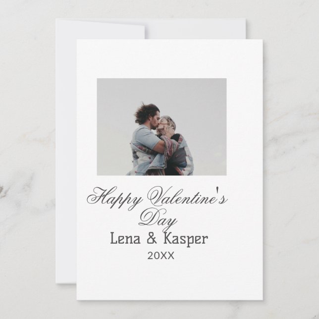 Happy Valentine's day couple photo modern simple t (Front)