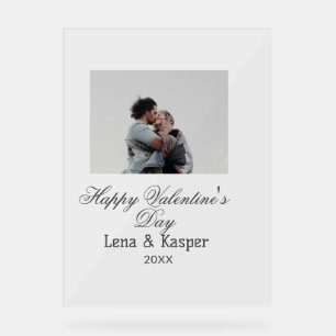 Happy Valentine's day couple photo modern simple t Acrylic Sign