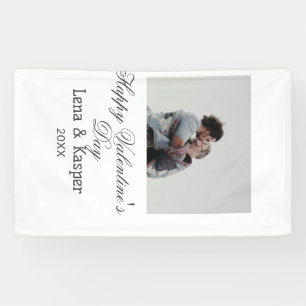 Happy Valentine's day couple photo modern simple t Banner