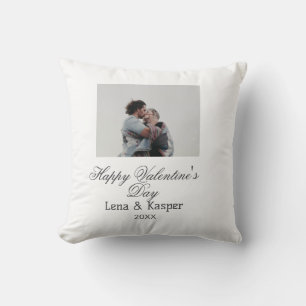 Happy Valentine's day couple photo modern simple t Cushion
