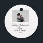 Happy Valentine's day couple photo modern simple t Favour Tags<br><div class="desc">Design for couple love</div>