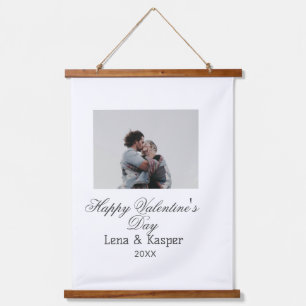 Happy Valentine's day couple photo modern simple t Hanging Tapestry