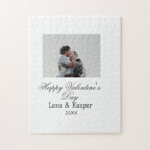 Happy Valentine's day couple photo modern simple t Jigsaw Puzzle
