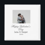 Happy Valentine's day couple photo modern simple t Magnet<br><div class="desc">Design for couple love</div>