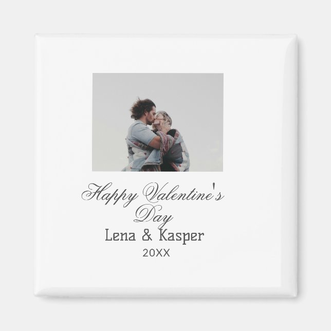 Happy Valentine's day couple photo modern simple t Magnet (Front)