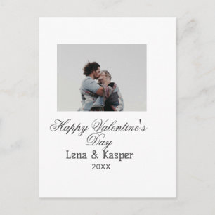 Happy Valentine's day couple photo modern simple t Postcard
